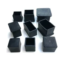 8pcs Black PVC Table Chair Leg Tips Caps Non-slip Floor Square Rubber Feet Pads Floor Protector Furniture Accessories 4