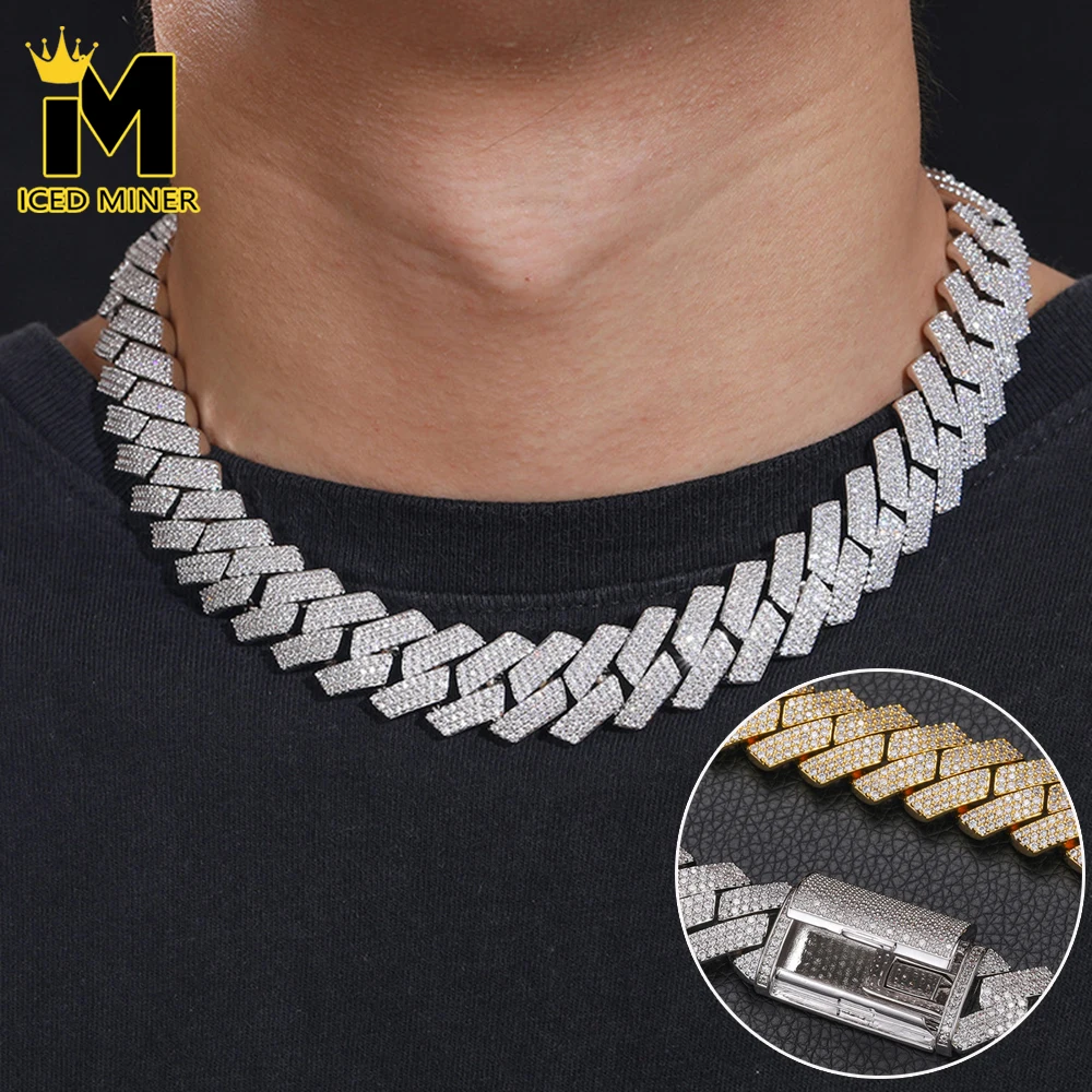 

16mm 3 Rows Square Zircon Cuban Chain Necklace Iced Out Link Chain Choker For Men Women Hip Hop Jewelry Free Shipping