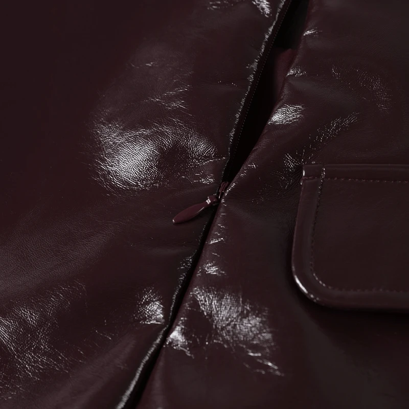 Casual Leather Jacket Skirt Set for Women 2 Pieces Lapel Single Breasted Top Mini Skirts Autumn Lady Y2k All-matching Outfits