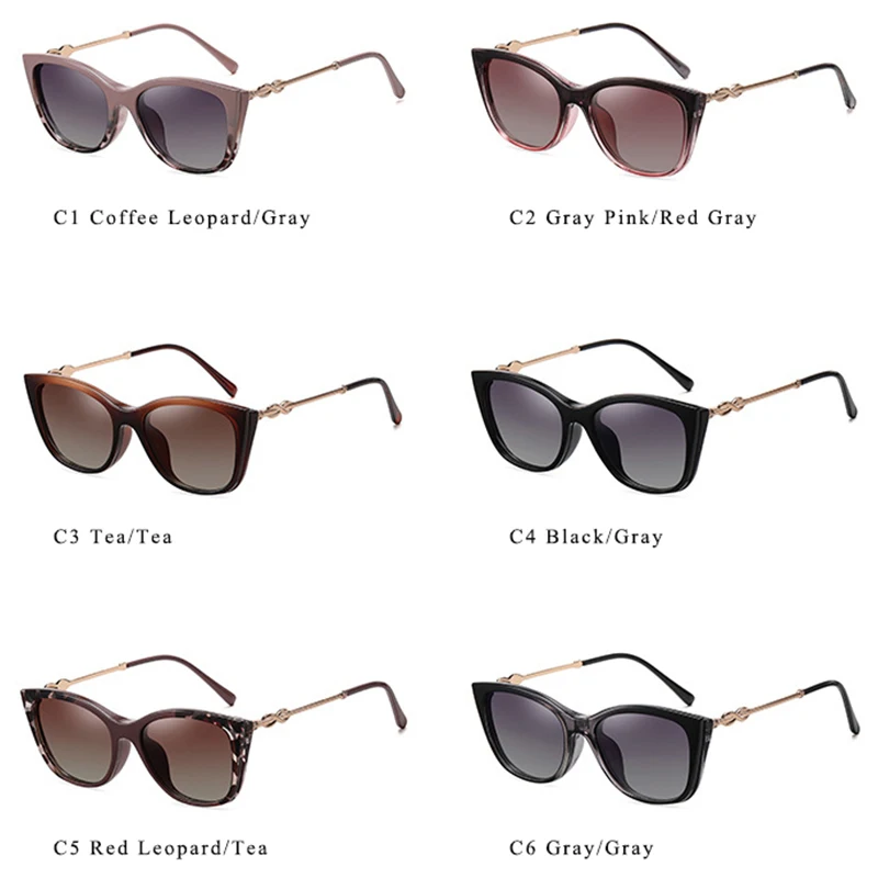 Fashion Sunglasses Cat Eye Magnetic Clip-on Polarized Women Anti-Blue Glasses Frames Computer Eyeglasses Female UV400