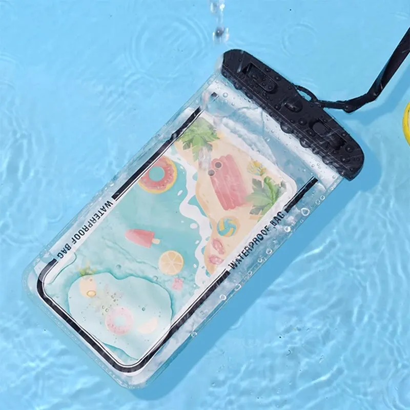 Waterproof Bag Cartoon Phone With Lanyard Air Bag Underwater Camera Touch Screen Swimming Drift Airtight
