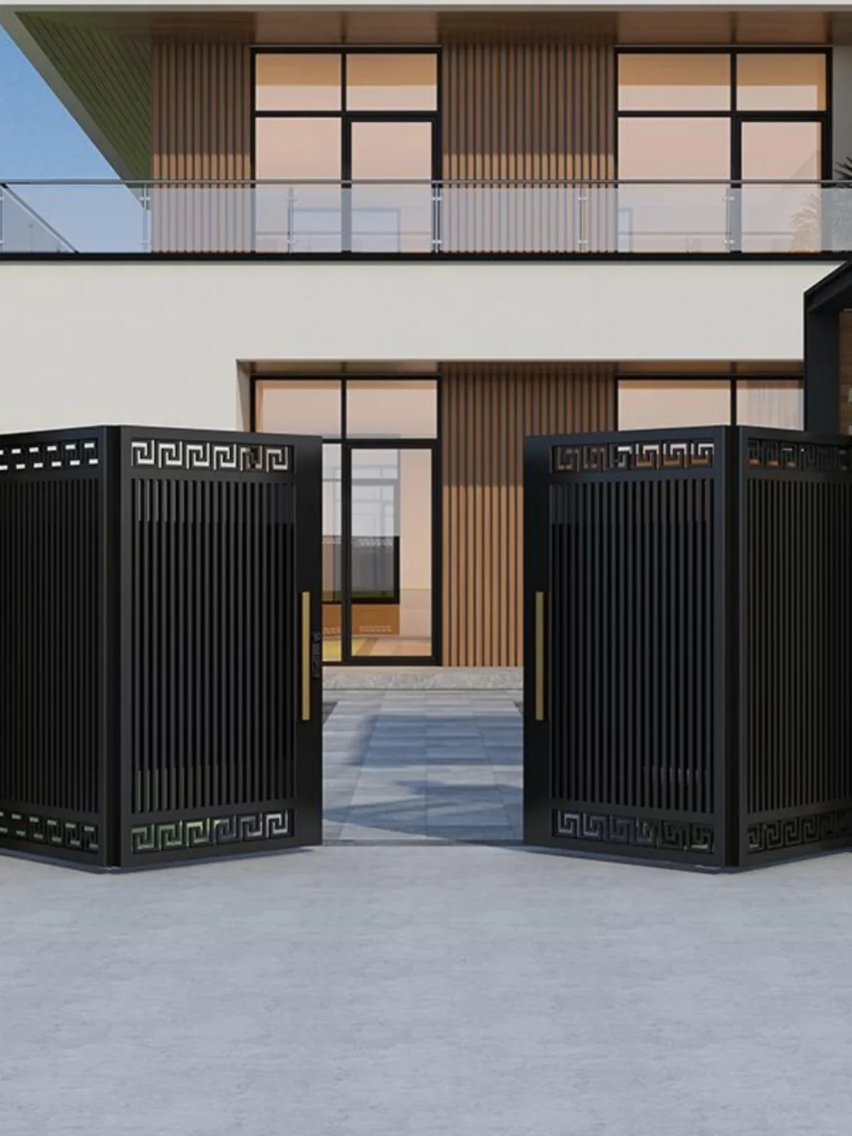 Aluminum alloy door Villa Courtyard gate Electric folding door Garage head Outdoor rural iron gate Walled garden