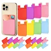 8.6cm Double Pocket Elastic Stretch Silicone Cell Phone ID Credit Card Holder Sticker Universal Wallet Case Card Holder 1
