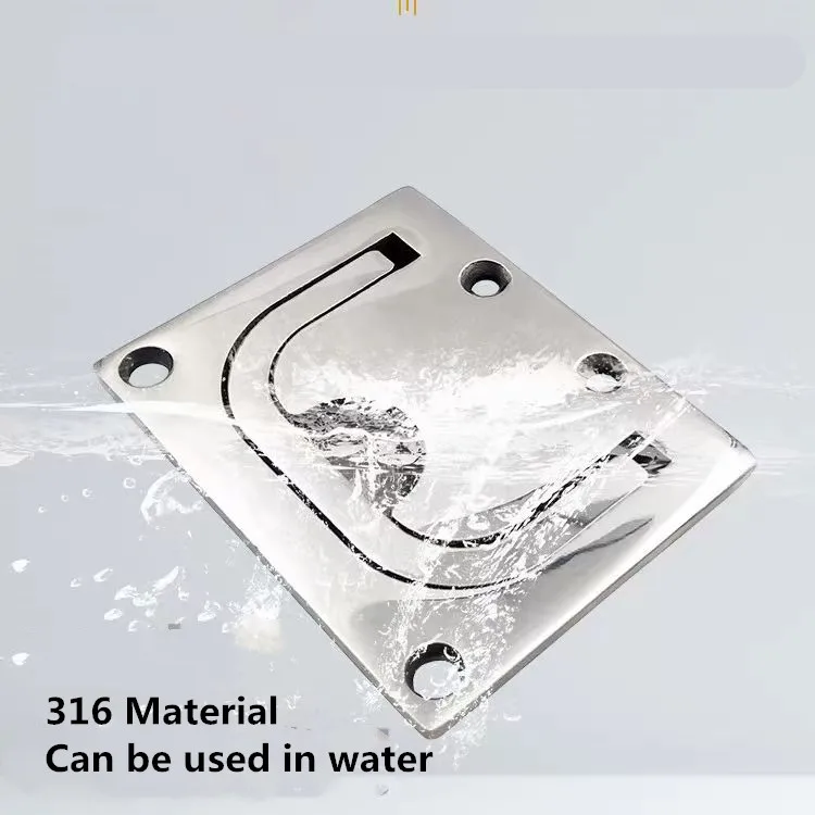 Handle Stainless steel 304/316 industrial panel folding hatch cover concealed bottom plate solid embedded 1 PC