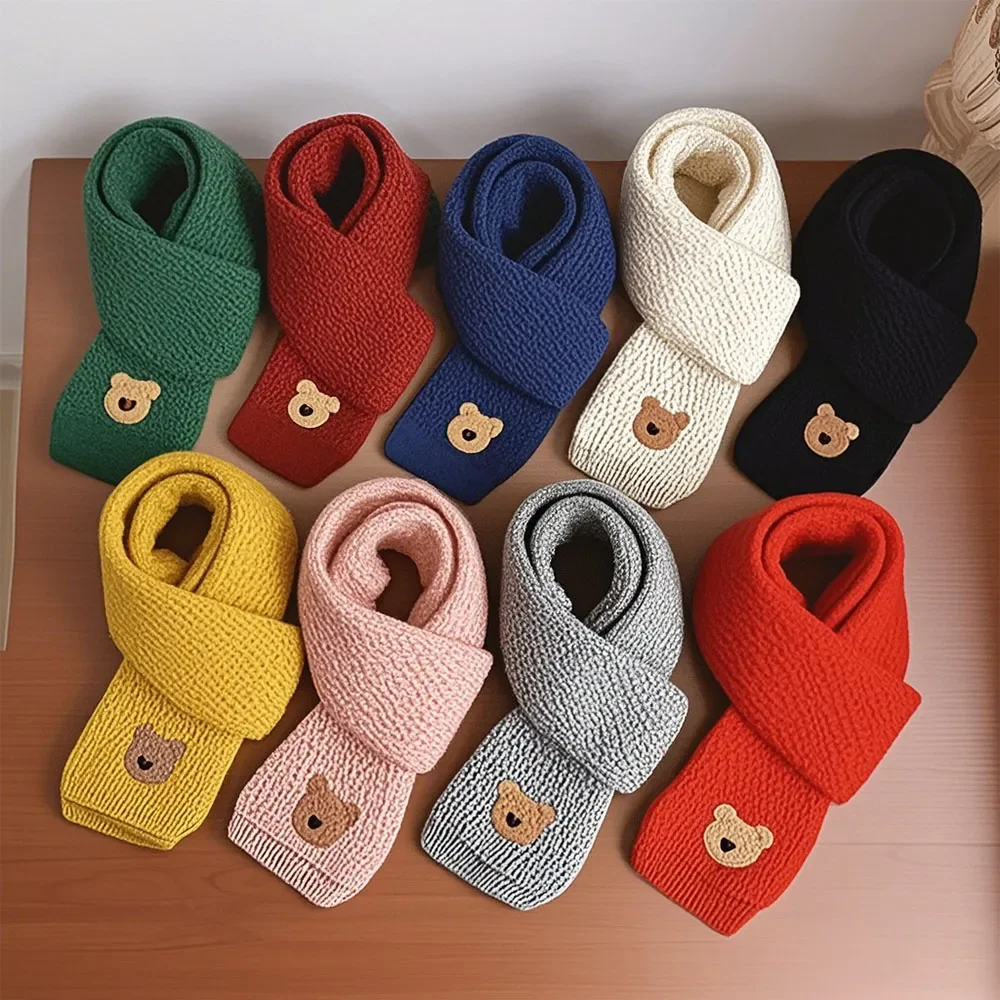 Winter Warm Knit Scarf for Kids Boys Girls Baby Women Shawl Neck Collar Cozy Accessories for Cold Weather Parent-Child Style