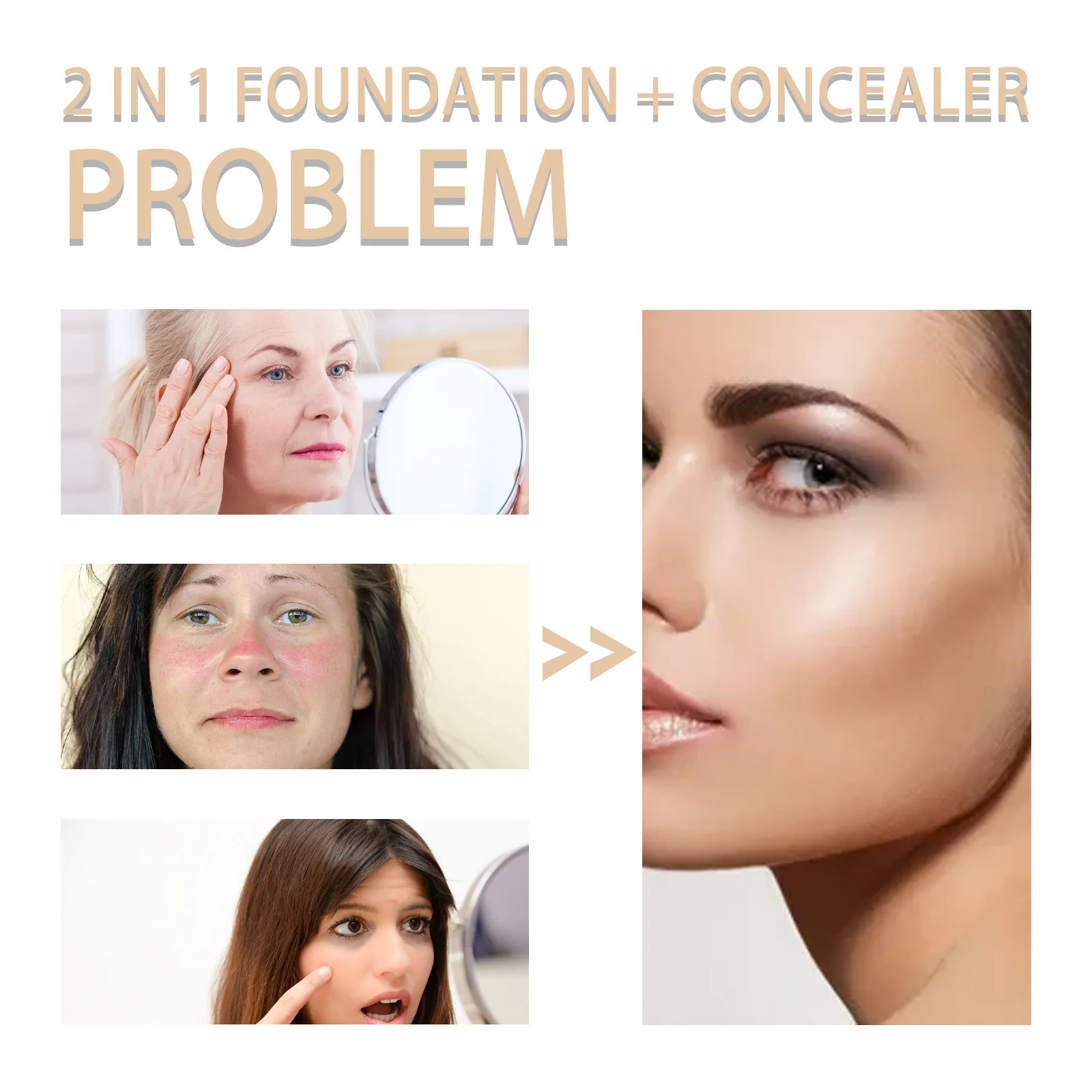 Double Head Concealer Cover Acne Spot Highlighter Brightening Dual Shadow Long Lasting Matte Cosmetic Invisible Pore Foundation 5