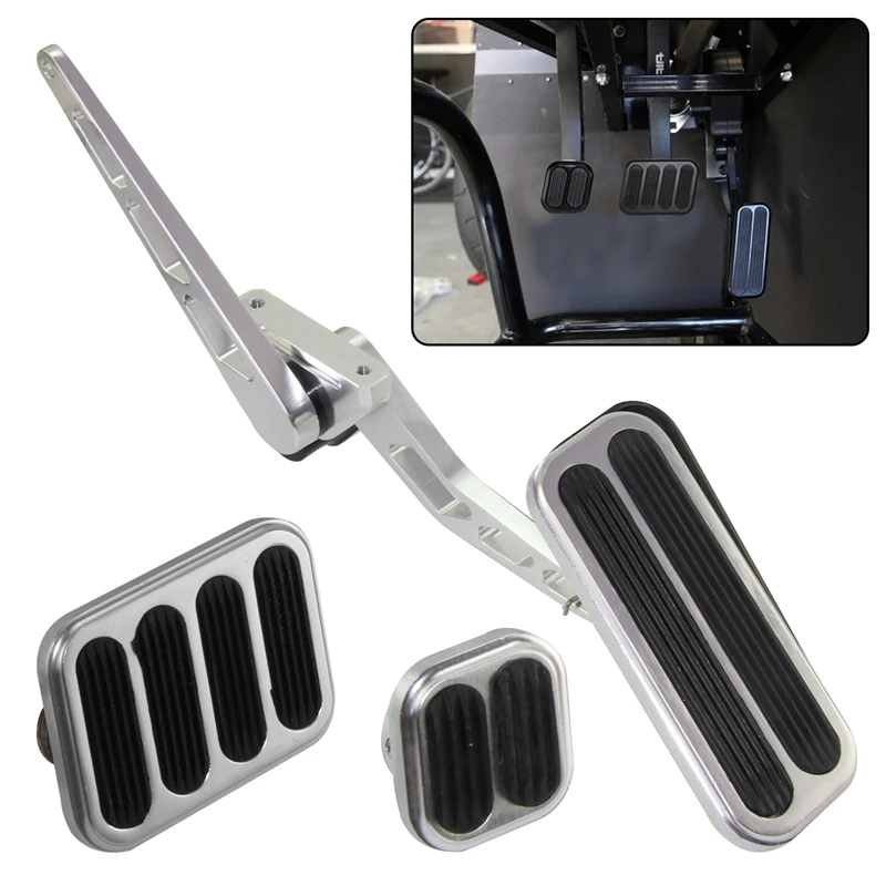 

Billet Aluminum Gas Throttle Pedal Kit For Hot Street Rod Chevy Ford Hot Rod Rat Mopar SBC BBC Black/Silver Universal