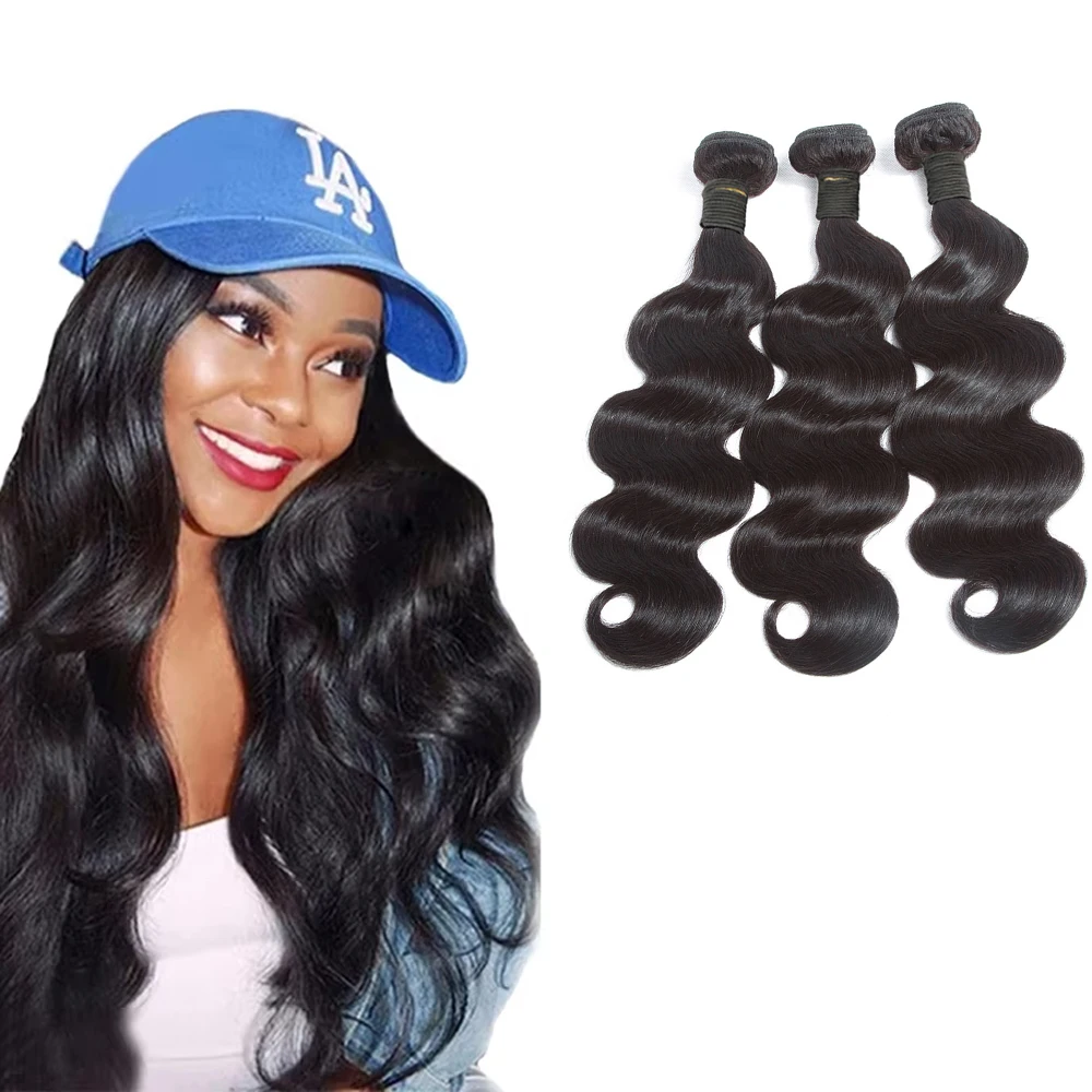 Body Wave Human Hair Bundles Natural Color Human Hair Body Wave Bundles Brazilian Remy Weave Extensions
