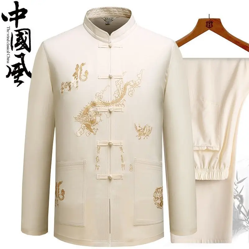 Tai chi clothing Traditional Kung Fu Tai Chi Cotton And Linen Tang Suit Uniform Men's Chinese Style Shirts Shirt And Blouses Jacket Clothing