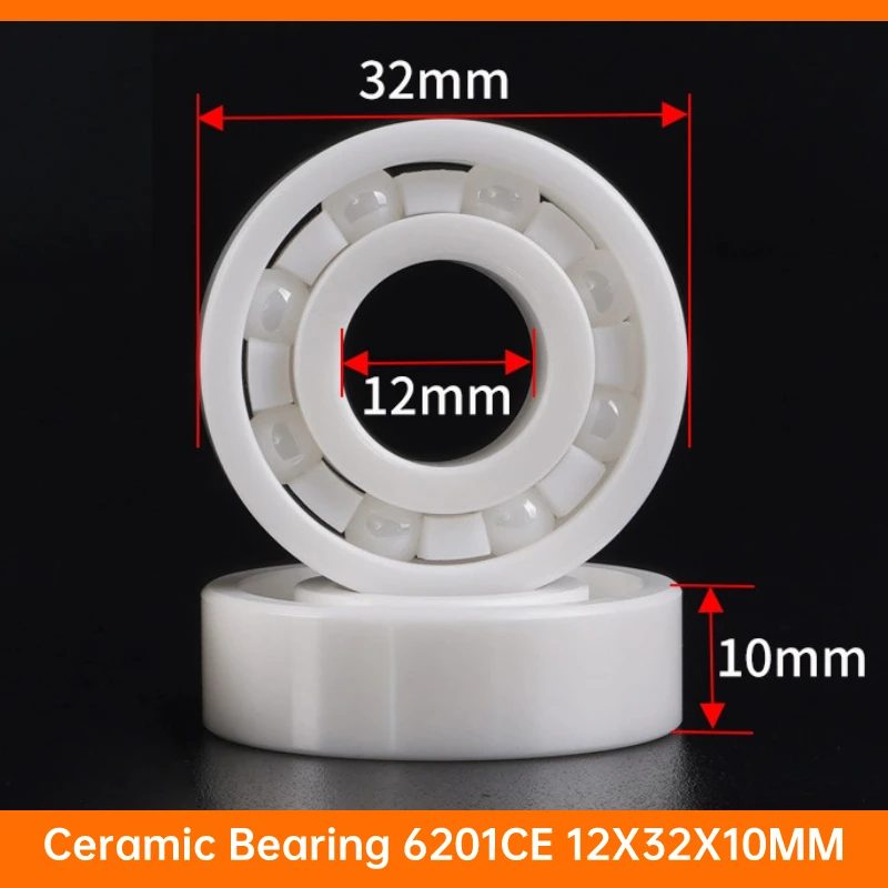 

1PCS 6201CE OPEN 6201-2RS Double Sealed 12x32x10 MM Waterproof zirconia Ceramic Bearing Thin-wall Deep Groove Ball Water-sealed