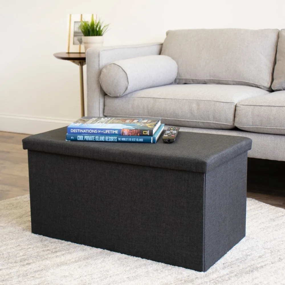 

Crew Ryan Storage Ottoman with Tray Coffee Table, Navy