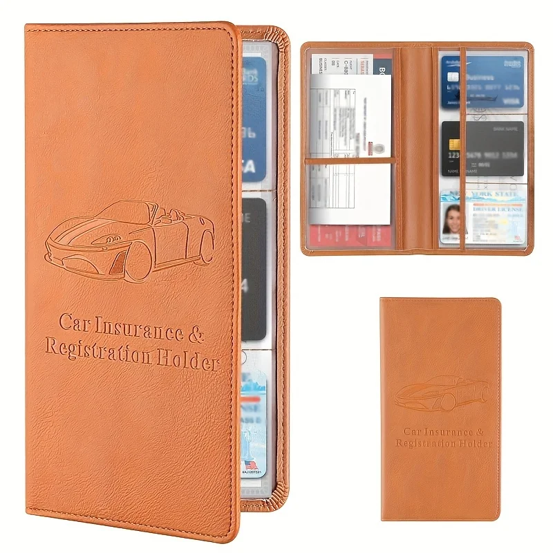 Premium Kunstleder-Dokumentenmappe fürs Auto - Stilvoller Organizer für Männer & Frauen - Sichere Aufbewahrung von Versicherung, Zulassung & Bedienungsanleitungen – Detail 8