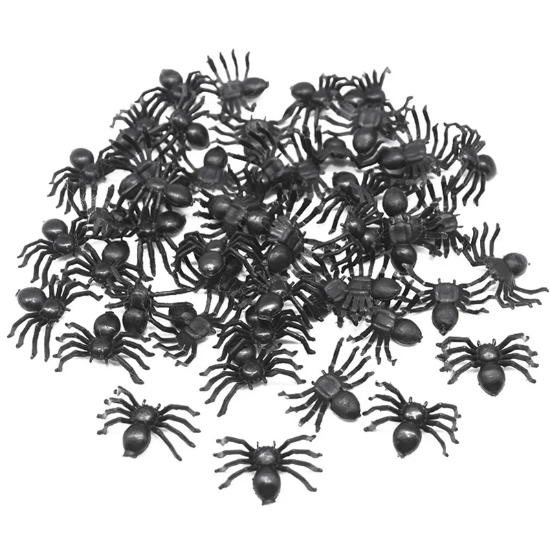 

50pcs Horror Black Spider Haunted House Realistic Spider Simulation Tricky Prank Toy Bar Halloween Party Decoration Supplies