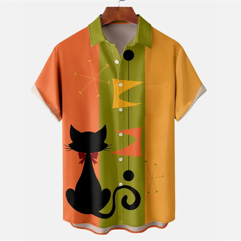 EKAT ekat (UNISEX)⭐️3D PATTERN SHIRTS Men's Summer Shirts Egyptian Cat 3D Pattern Shirt Summer