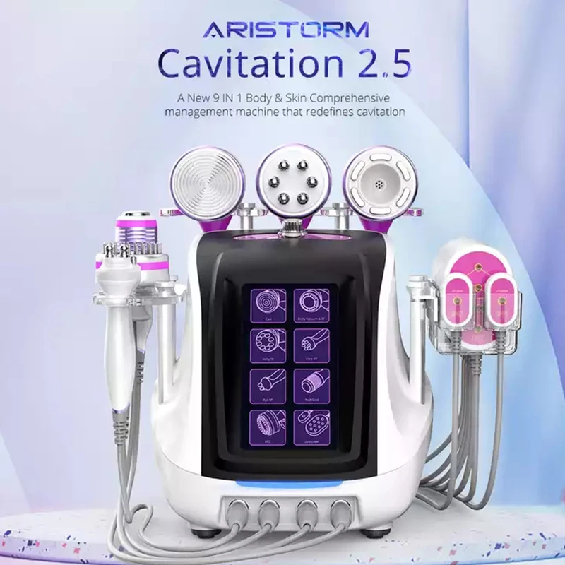 

New Aristorm 9 in 1 Cavitation Machine 40k Vacuum Slimming Body Weight Loss Cold Hammer PDT Led Face Skin Care Beauty Equipment