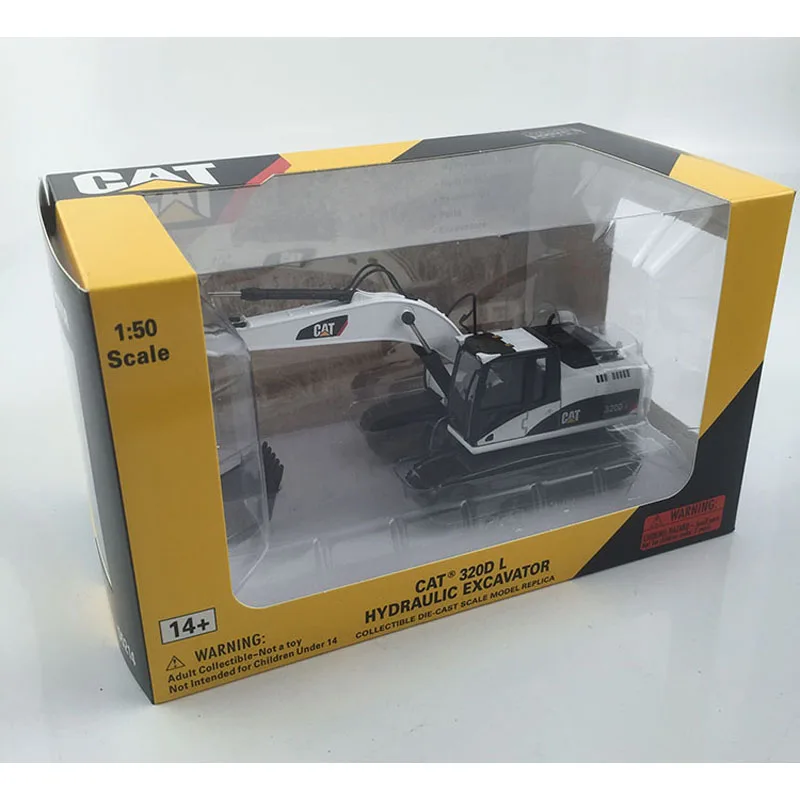 1:50 CAT320D Hydraulic Excavator With White Diecast Model Toys
