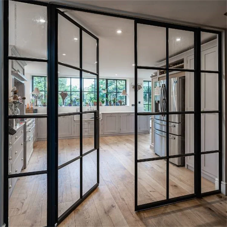 Folding Door Service Modern Apartment Exterior Balcony Aluminum Casement Doors French Tempered Glazed Door