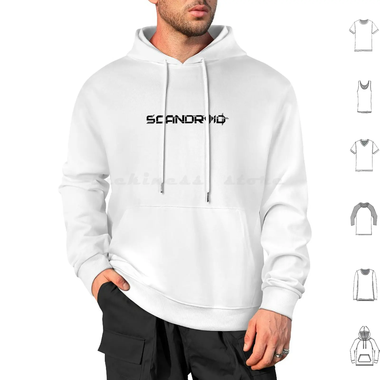 

Scandroid Black Logo Hoodies Long Sleeve Music Band Scandroid Synthwave Retrowave Retro Synth 80S 80 Eighties 1980 Wave