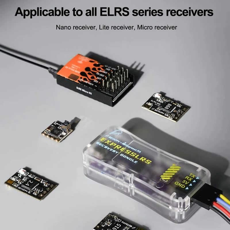 Kit comprenant le dongle de récupération ExpressLRS CP2102 USB Type-C et un récepteur ELRS, câble USB-C fourni