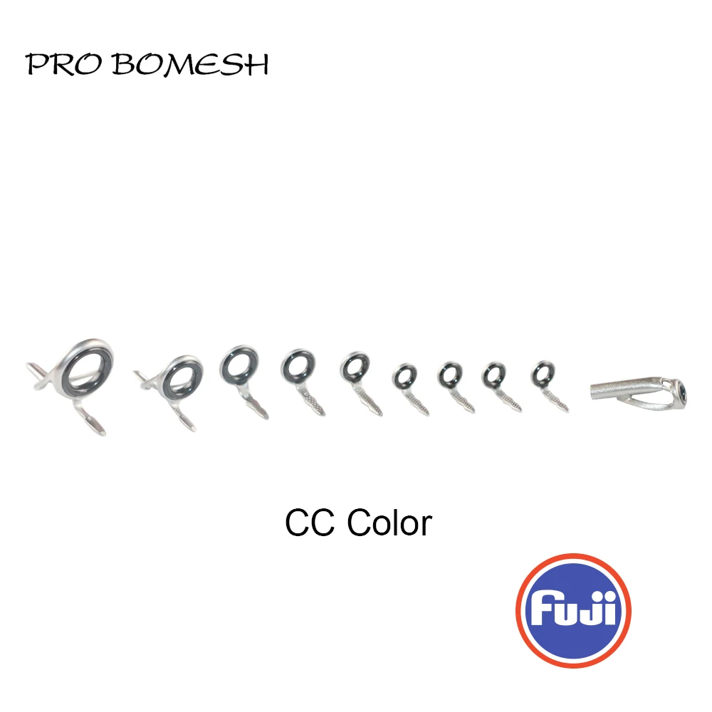 PROBOMESH FUJI Guide and Top 10pcs Set LNOG LOG Guide Micro Casting Set Rod Building component Repair fishing pole DIY fishing rod