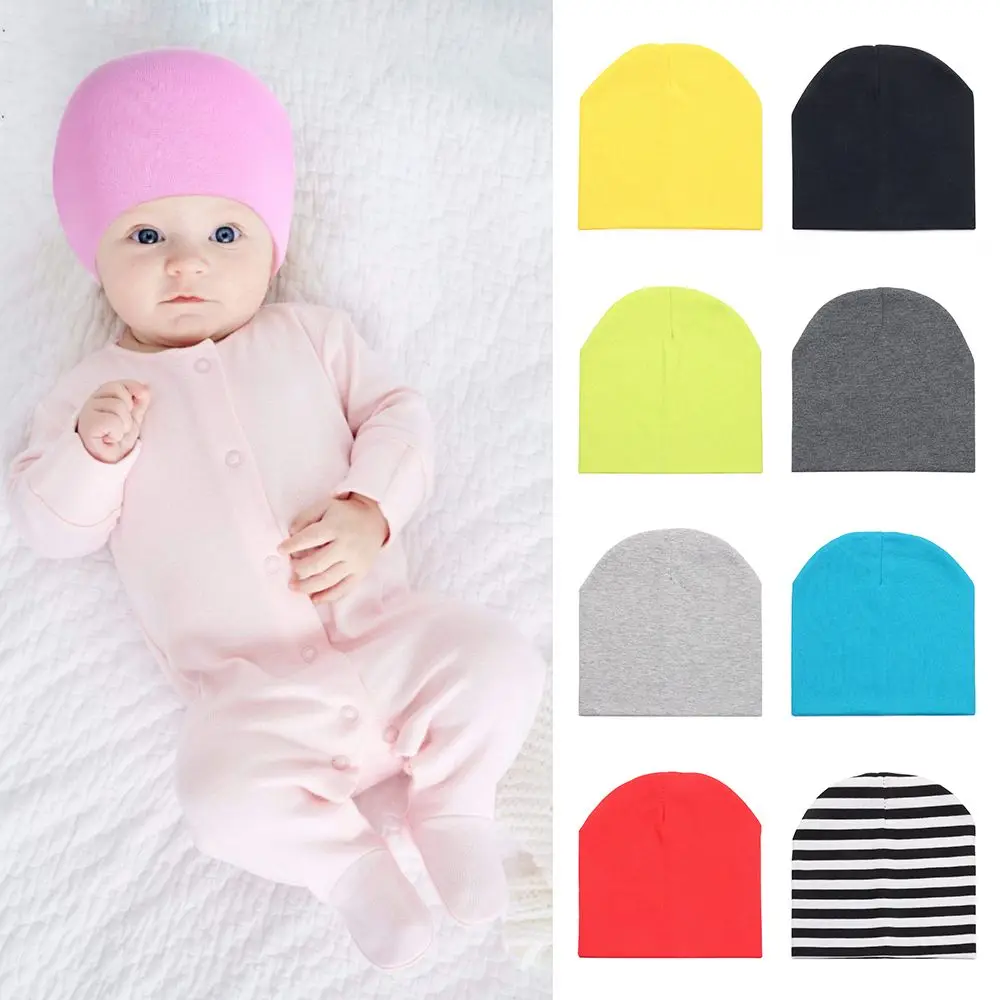 

Soft Solid Colorful Crown Caps Infant Turban Knitted Cotton Hats Head Wrap Newborn Headband Baby Hat