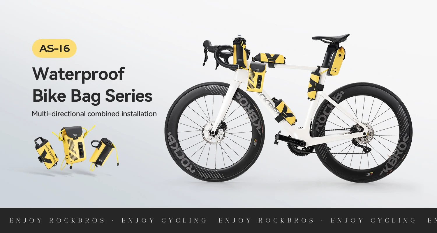 ROCKBROS Fahrradtasche Nahtlos Geschweißte Vollständig Wasserdichte Unterrohr-Tasche Mehrfache Platzierungsoptionen Outdoor-Sport Radfahrtasche – Detail 1
