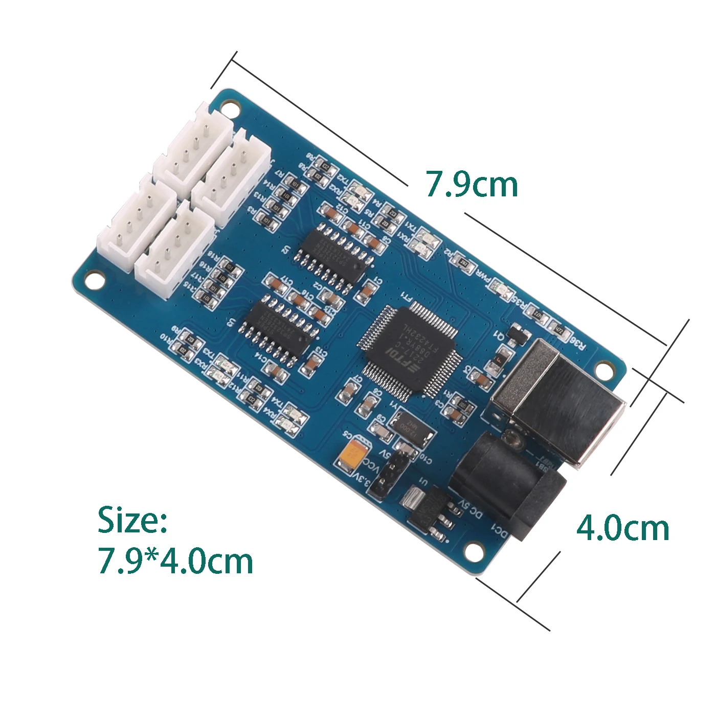 FTDI 고속 USB-4 채널 2.54mm 터미널, RS232 직렬 어댑터 변환기, 프로그래밍 통신 업그레이드 케이블, FT4232H