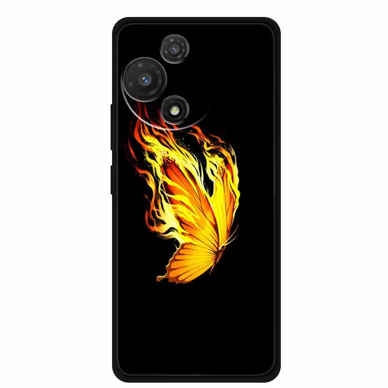 Black Soft Silicone TPU Phone Case with Cool Wolf Design - Shockproof and Protective Cover