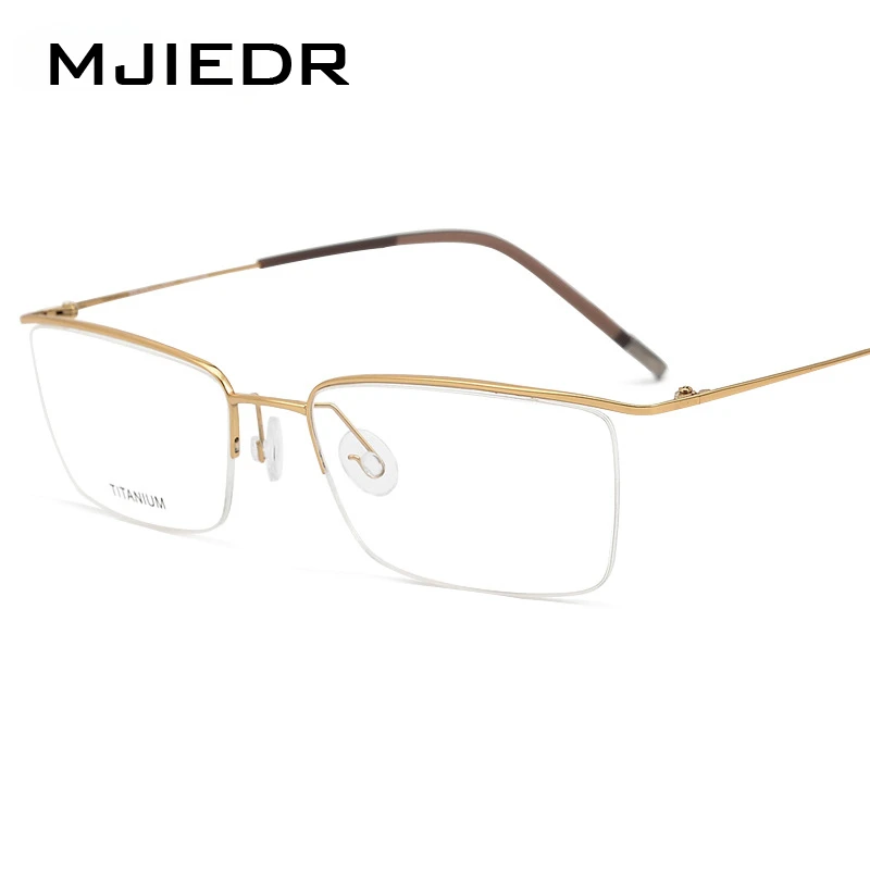 

BCLEAR Classic Fashion Men Pure Titanium Half Rim Glasses Frames Myopia Optical Frame Ultra-light Slim Eyeglasses Comfortable