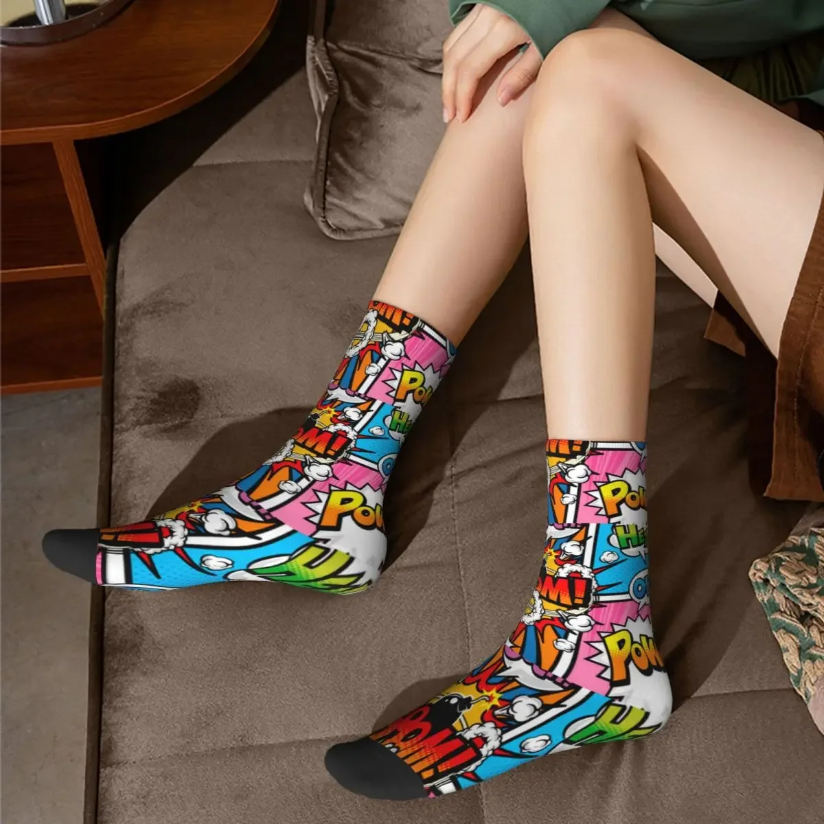 Autumn Winter Hip-hop Superhero Comic Pop Art Quote Basketball Socks