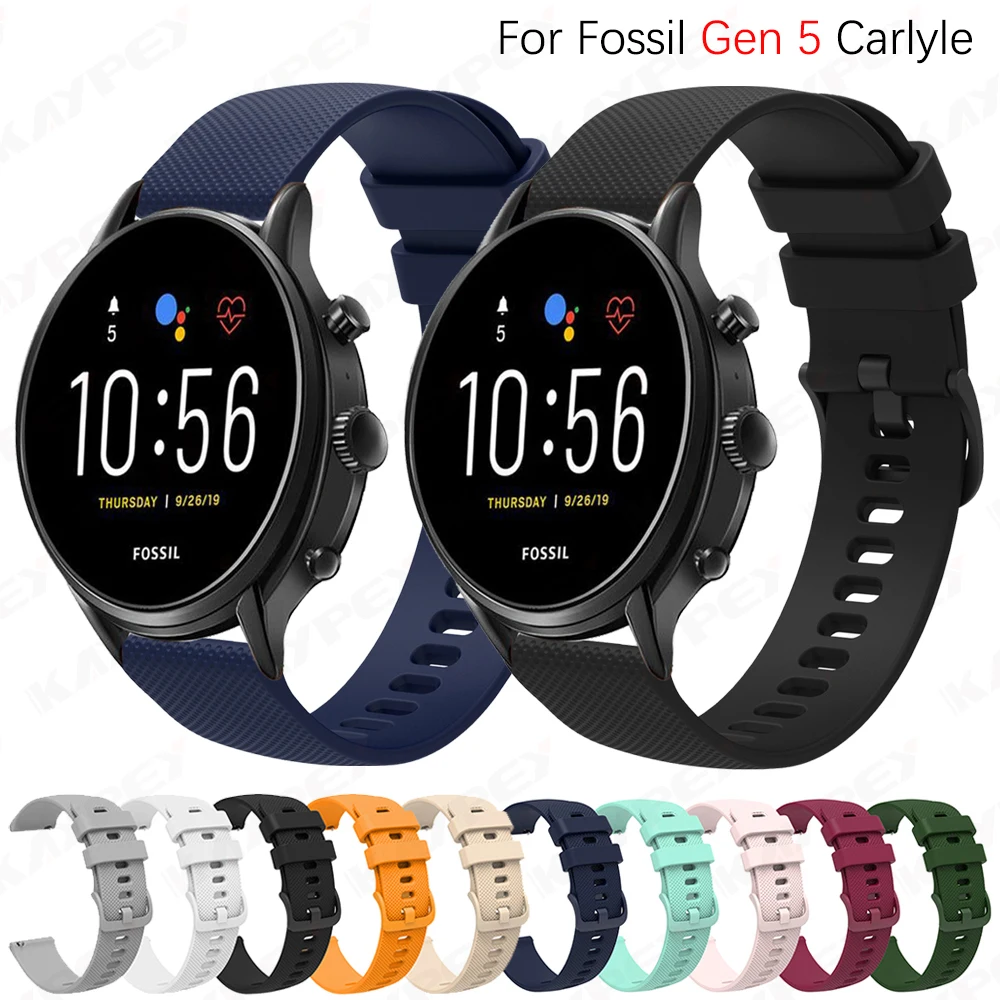 22mm Silicone Strap For Fossil Gen 5 