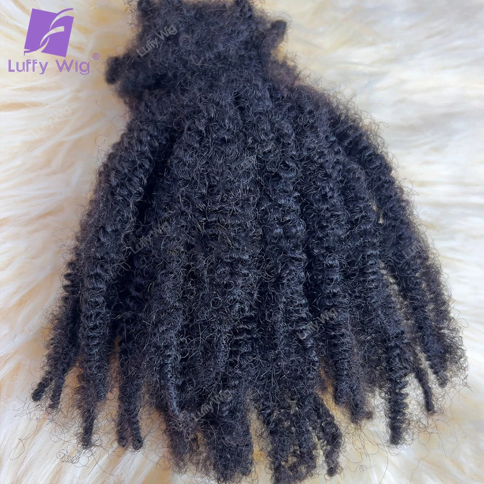 

Afro Kinky Curly Locks Hair Extensions Burmese Remy Human Braiding Hair Bulk For Braids Double Drawn Box Crochet No Weft 4C Luff