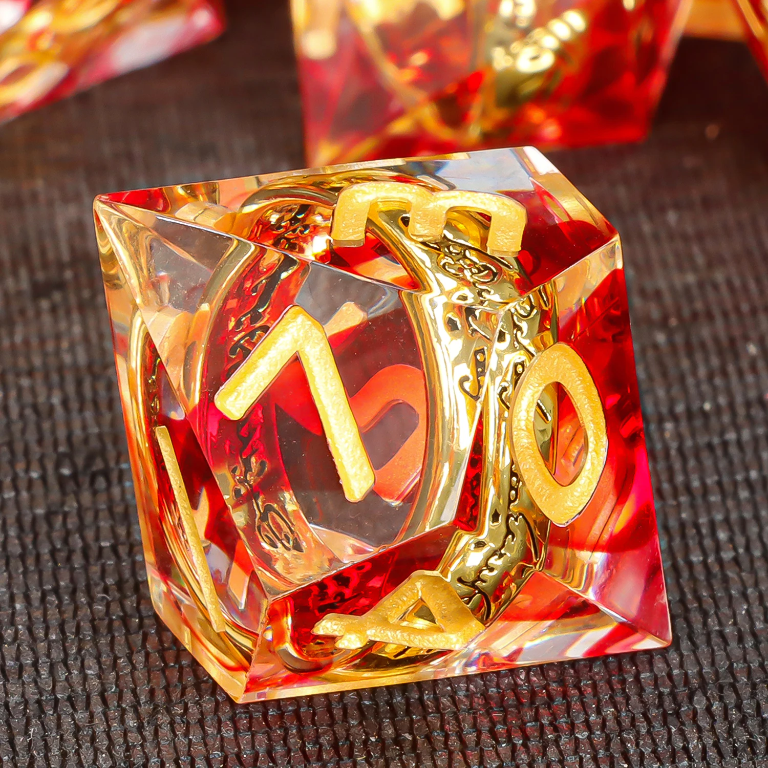 Ring Resin Sharp Edge Polyhedral D&D Dice Set, Dice DND Set Role Playing Board Game Dungeon and Dragon Pathfinde