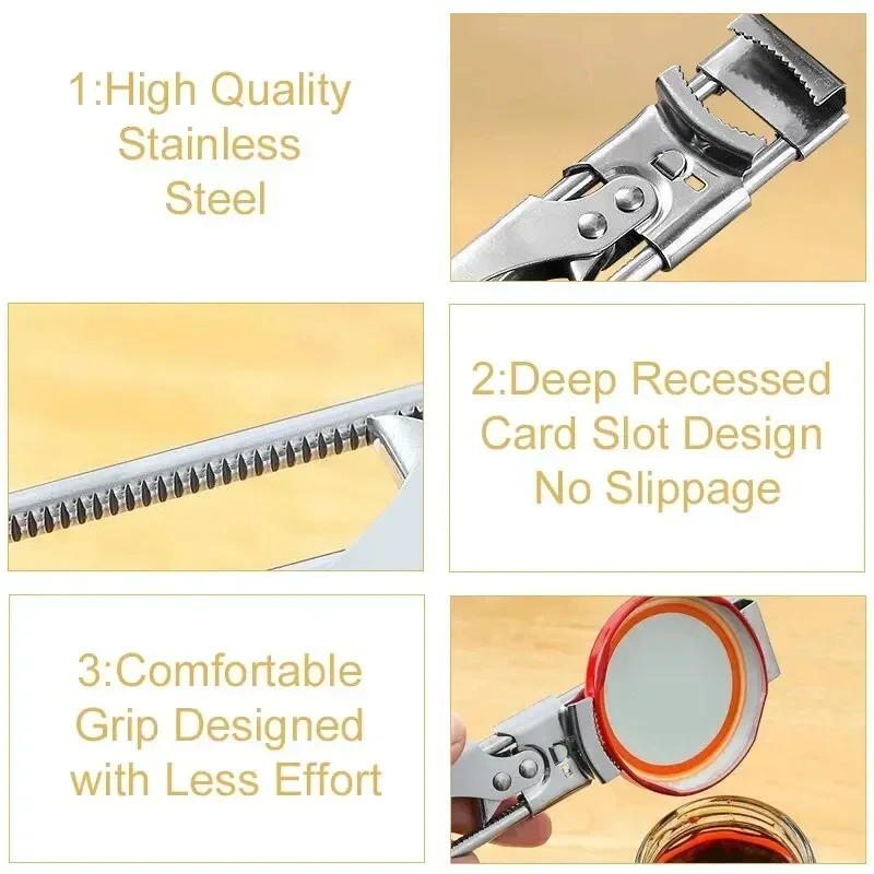 Can Opener 1pcs Wine Opener Non-slip Stainless Steel Adjustable Bottle Kitchen Accessories