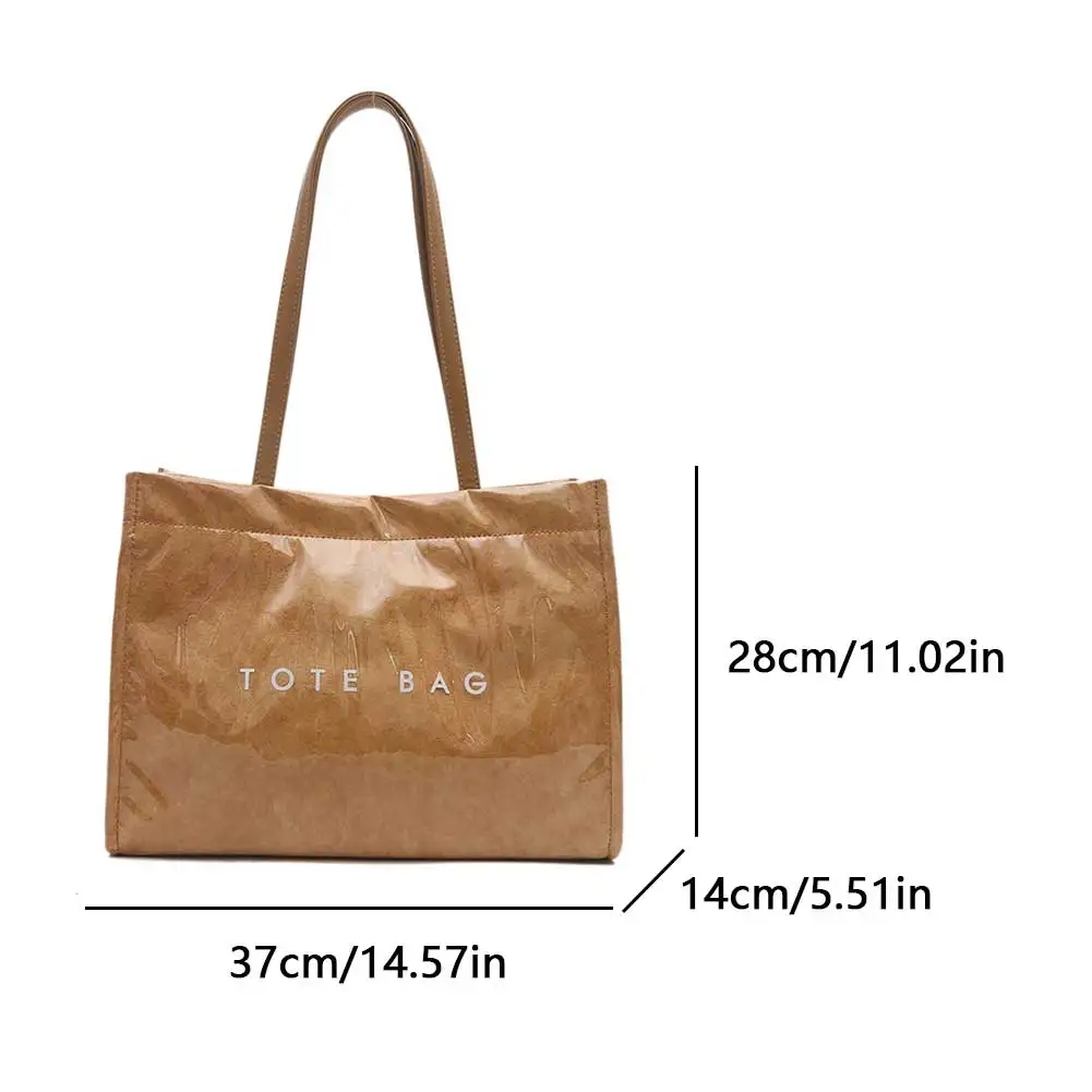 PVC Dupont Paper Shoulder Bag Large Capacity Simple Handbag All-Match Shoulder Bag Female Travel Shopping Date Bag