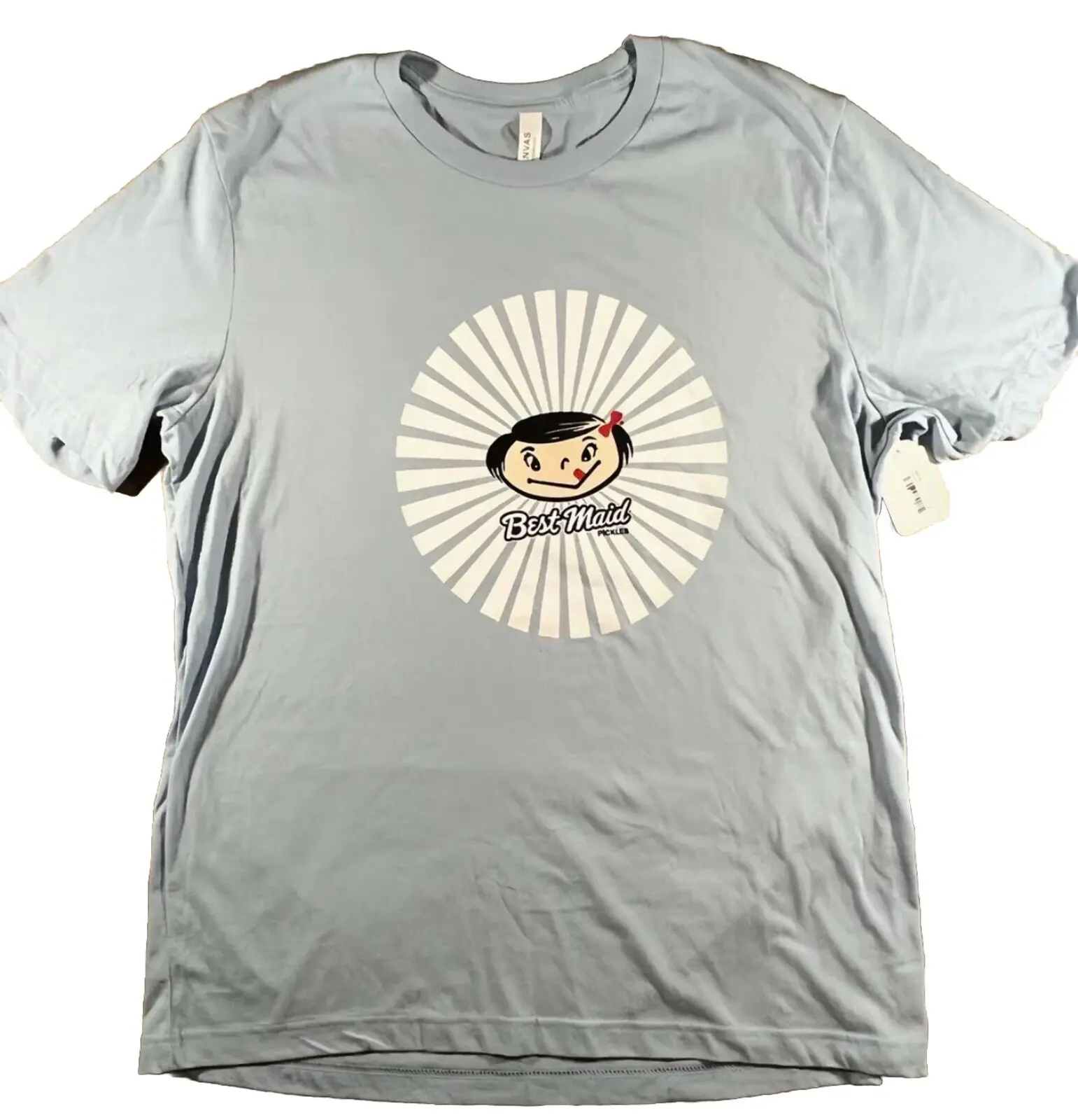 Best Maid Pickles T Shirt Mens X Large Light Blue Retro Asian Branding Maniche Lunghe O Corte