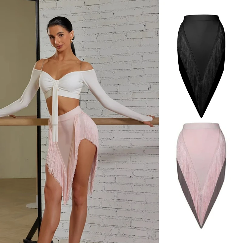 패션 라틴 댄스 드리 워진 스커트 여성 삼각형 Tassels 스커트 섹시한 Cha..