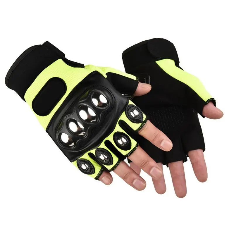 Summer Half Finger Motorcycle Gloves Shockproof Non-slip Motocross Racing Fingerless Gloves Moto Biker Cycling
