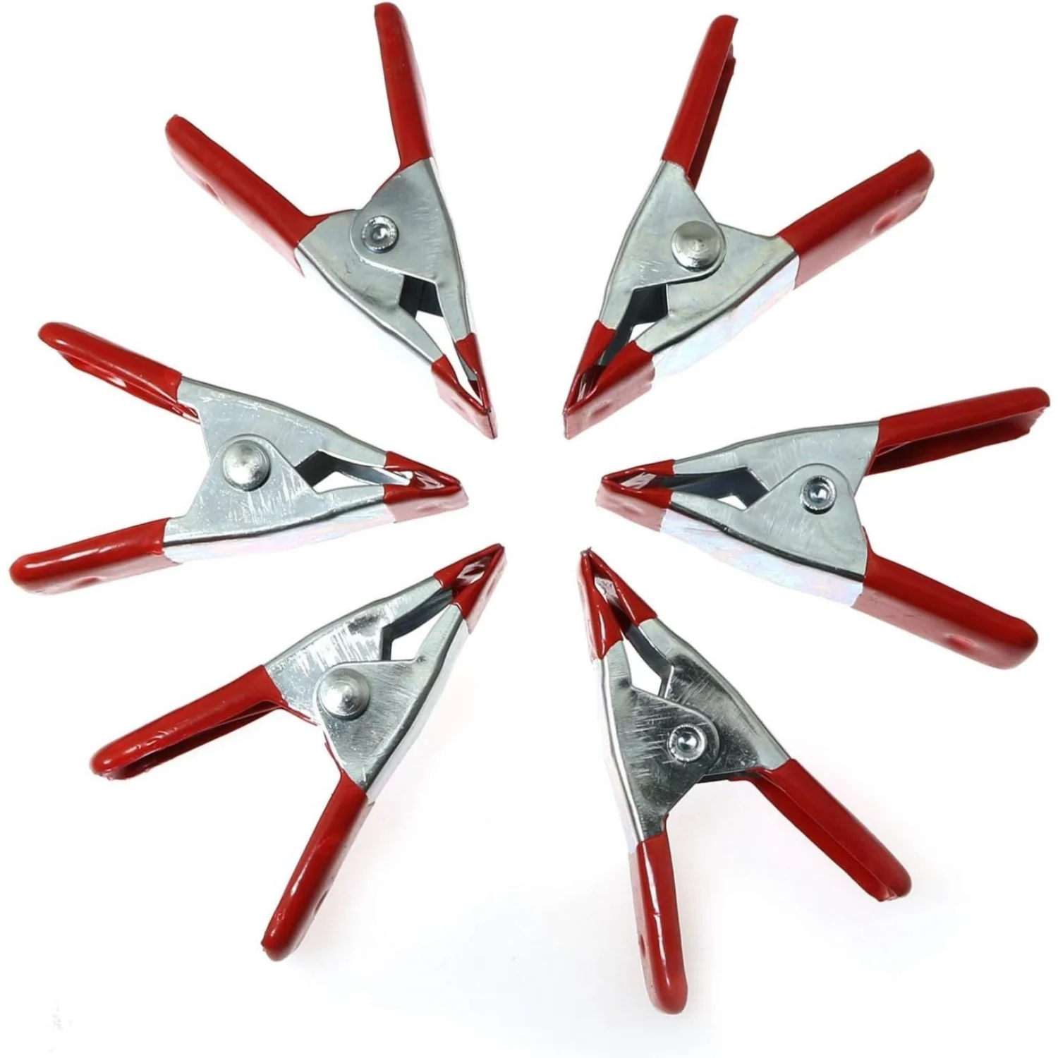 6er-Pack Hochleistungs-Federklemmen Metall-Federklammern-Set mit Breitem Öffnungsmaß und Gummibeschichteten Griffen für Starken Halt bei DIY und Fotografie – Detail 1