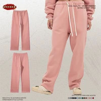 ZODF 2023 Men Casual Winter 350sm Fleece Pants Unisex Loose Soft Comfortable Sport Solid Straight Trousers HY0643 2