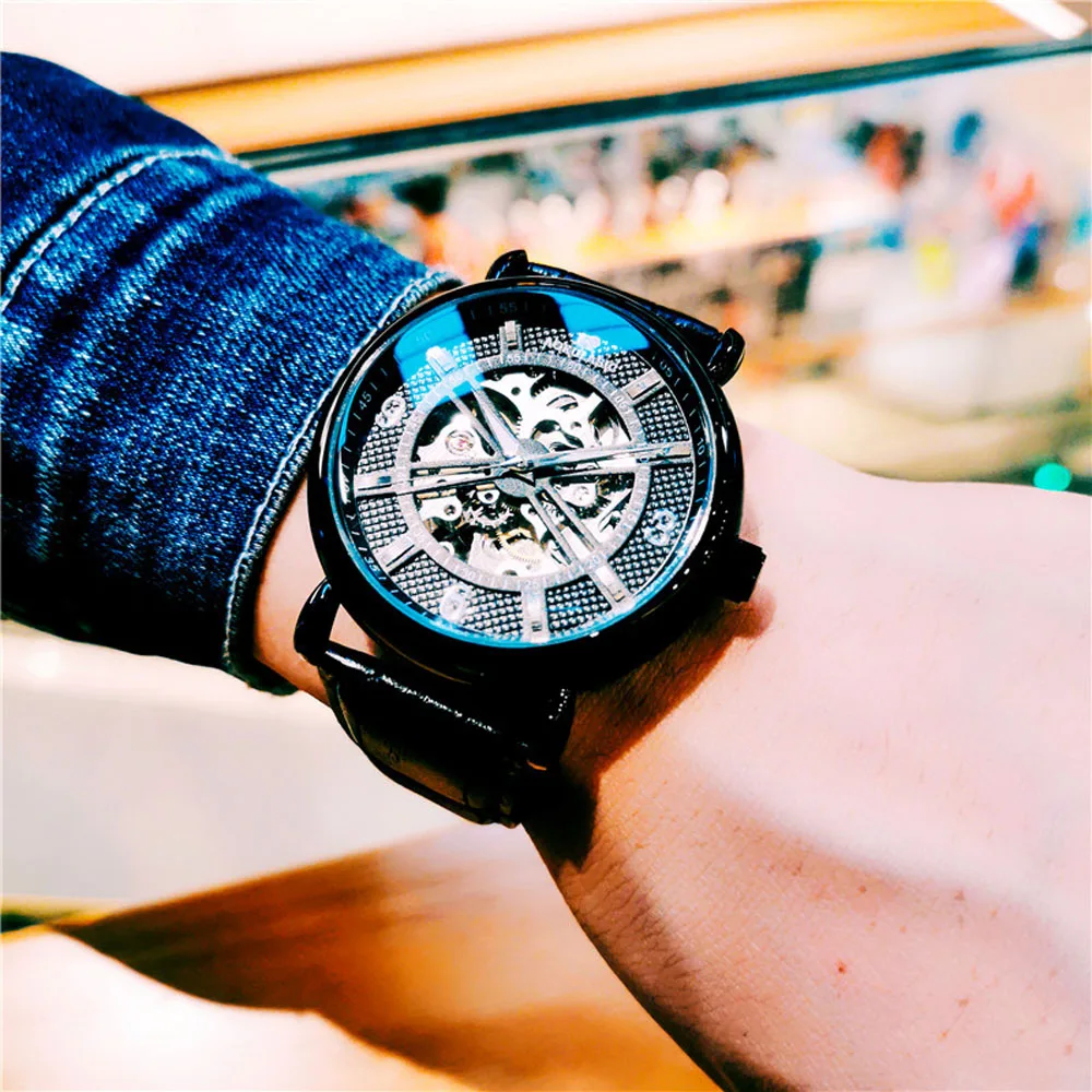 

AOKULASIC Automatic Skeleton Watches Sports Top Brand Luxury Men Watches Waterproof Mechanical Wristwatch Male Reloj Hombre 2023