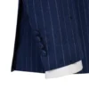 Cenne Des Graoom 2023 Blue Pinstriped Suits for Men Right Side Button Peak Lapel Jacket Pants 2 Pcs Slim Fit Groomsman Wedding 4