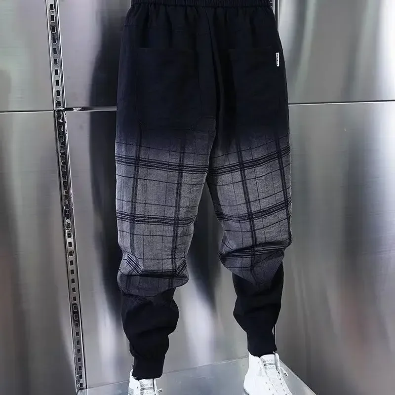 타이트한 파이프 슬림핏 남성용 청바지, 단추가 달린 스플라이스 남자 카우보이 바지, 신축성 있는 스키니 2024, 한국 가을 Xs