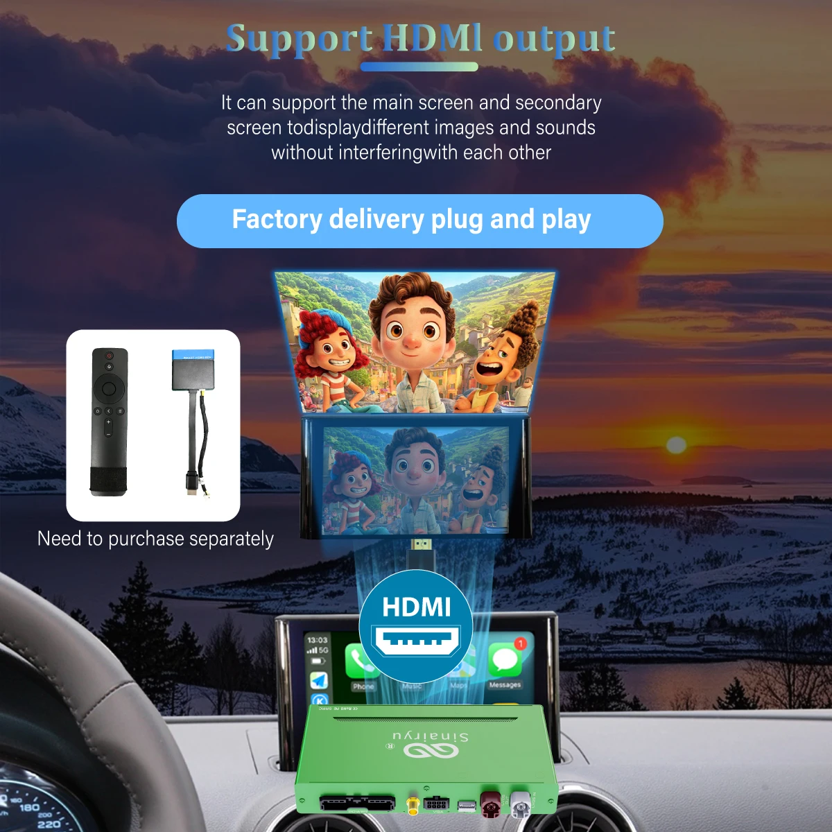 Sinairyu Wireless Apple CarPlay For Audi A1 A3 A4 A5 A6 A7 A8 Q2 Q3 Q5 Q7 S4 S5 MMI Car Play Android Auto Mirror Reverse Camera wireless carplay adapter,wireless carplay,smart carplay box