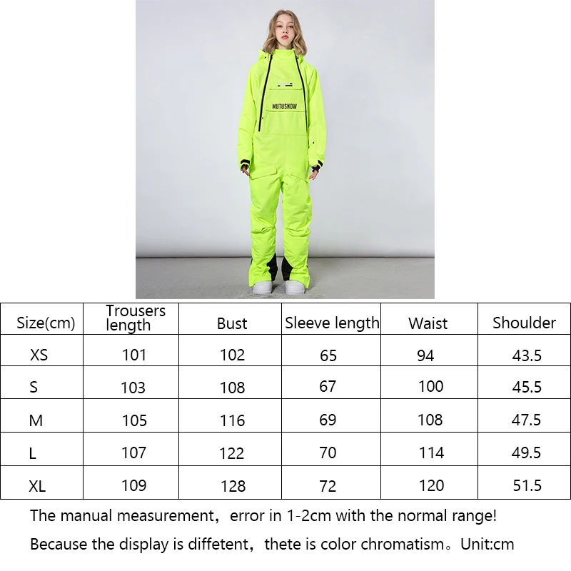 One-Piece Ski Suit Women Outdoor Snowboard Jacket Men Warm Skiing Set Wind Proof Waterproof Jumpsuits Overalls Winter Clothing