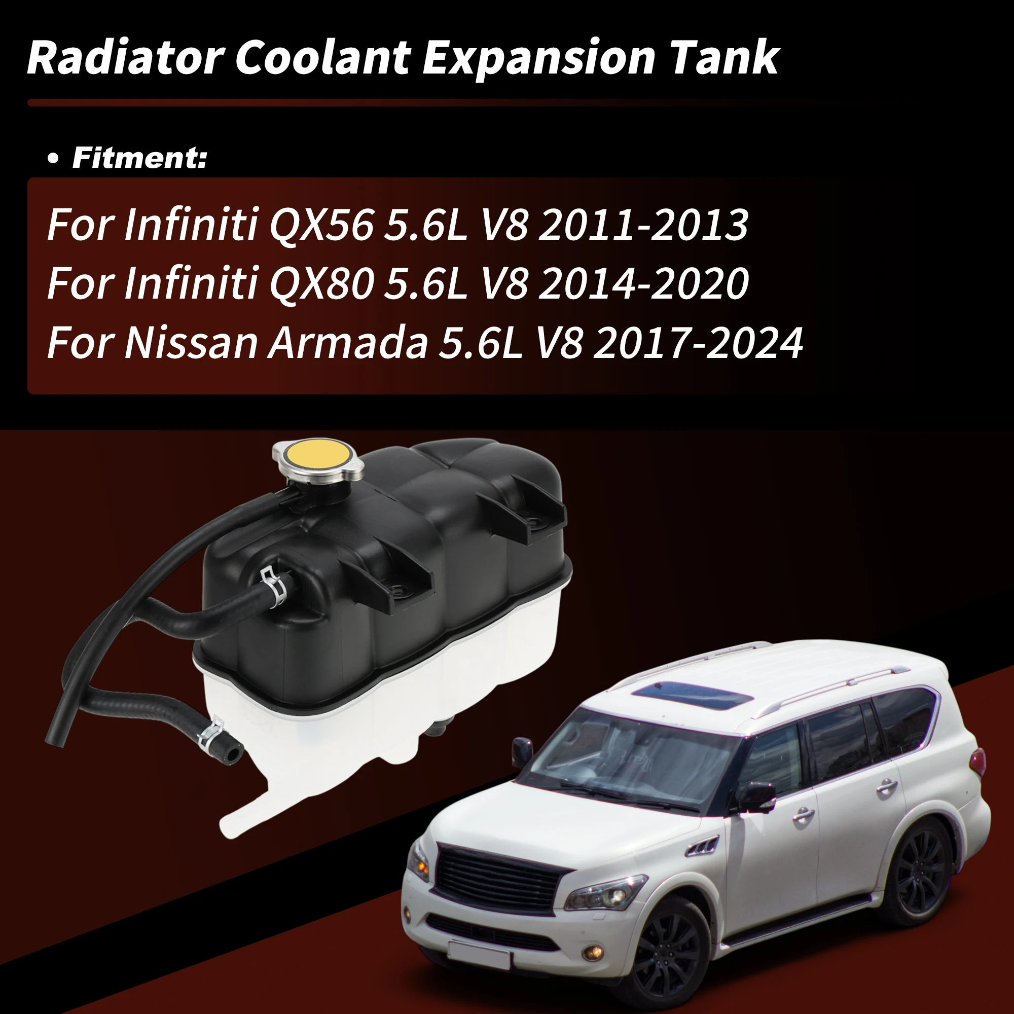 인피니티 QX56 QX80용 호스가 있는 UXCELL 냉각수 확장 저장 탱크 No.217101LA1A