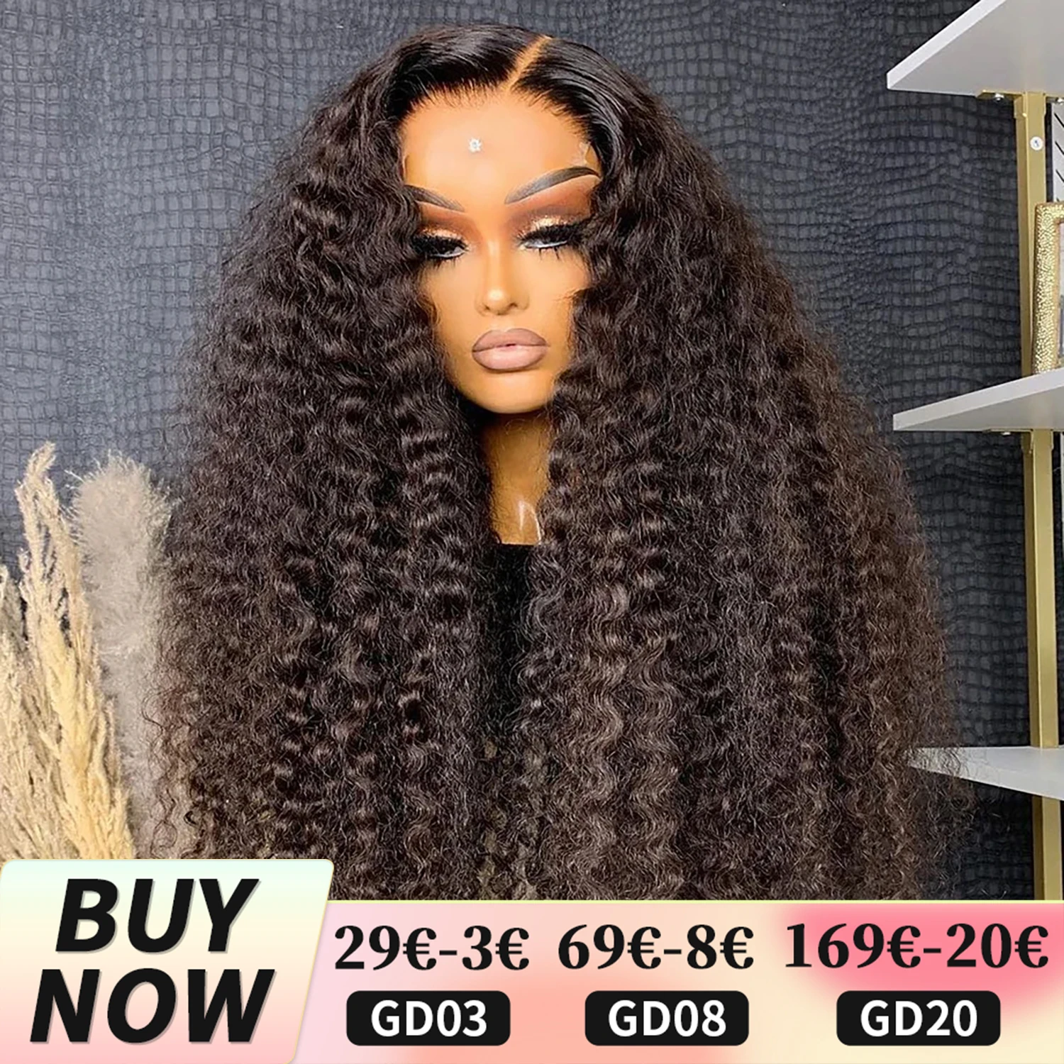 Perruque Lace Frontal Wig Naturelle Bouclée Ondulée, Cheveux Humains, 30 Pouces, 13X6 HD, Deep Wave, 13X4, Pour Femmes