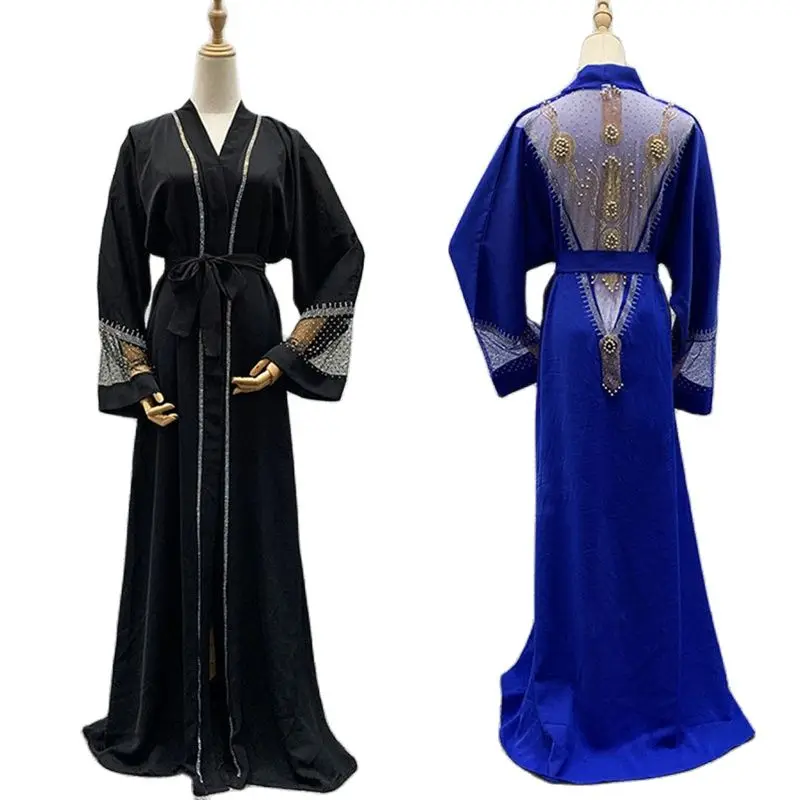 

Abaya Robe Boubou длинные платья, африканские женские роскошные бриллиантовые вечерние кардиганы, платье с бисером, Дубайский мусульманский кафтан, одежда