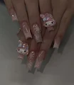 40 Style Hello Kitty Nails Charm Wearing Armor Y2K False Nail