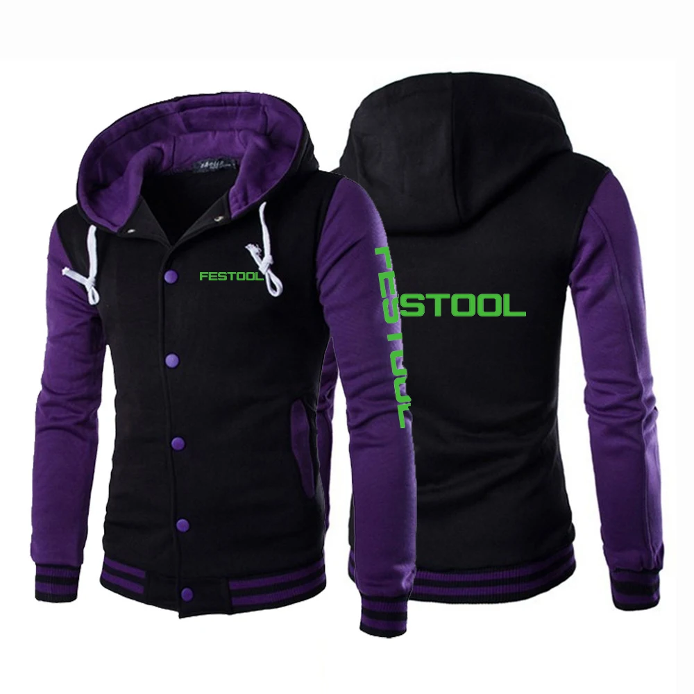 Festool Tools 2023 Mens Spring and Autumn Patchwork Sleeve Baseball Uniform Jacket Letter Coats Male Streetwear Loose Clothes